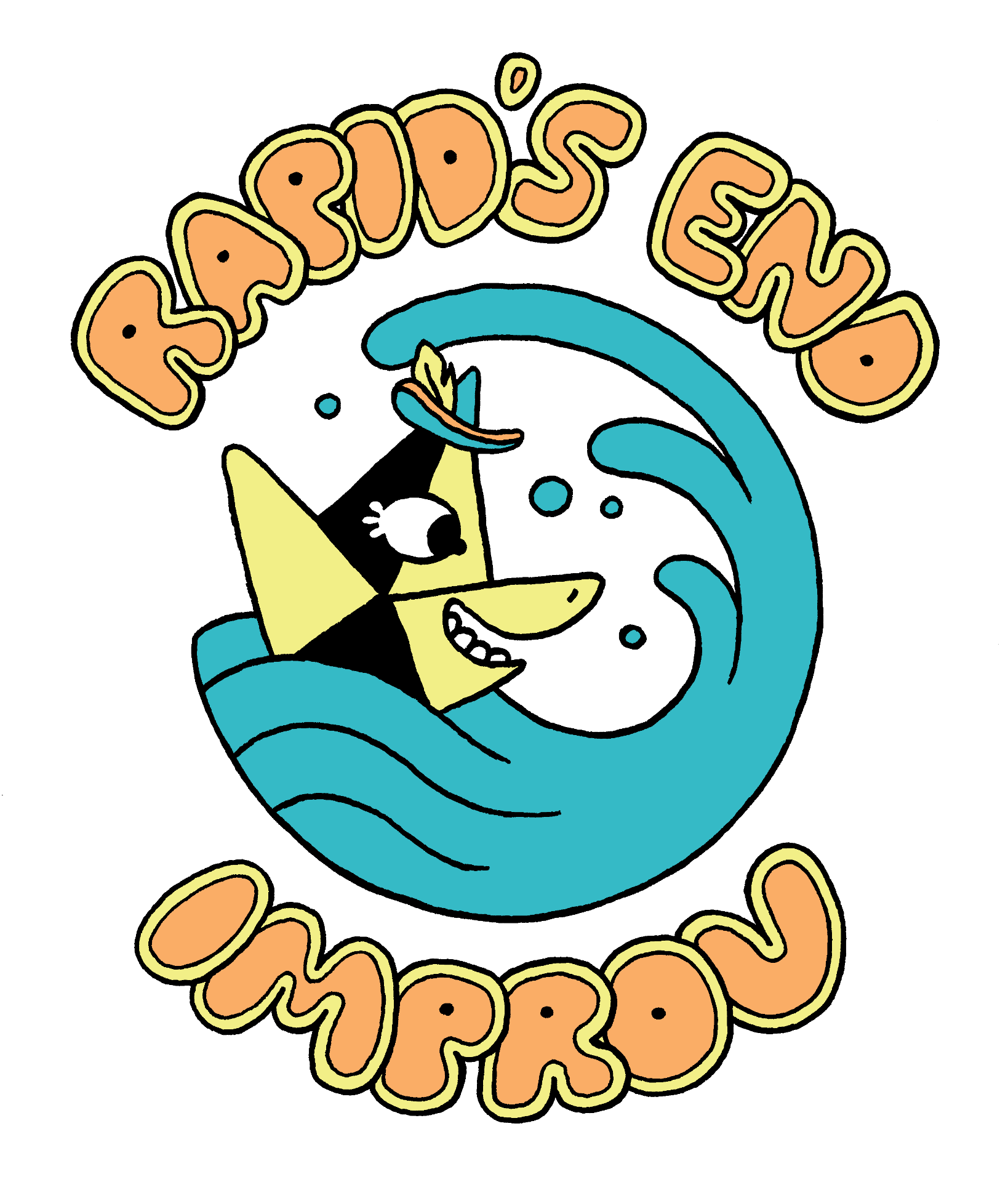 Rapid's End Improv mascot logo